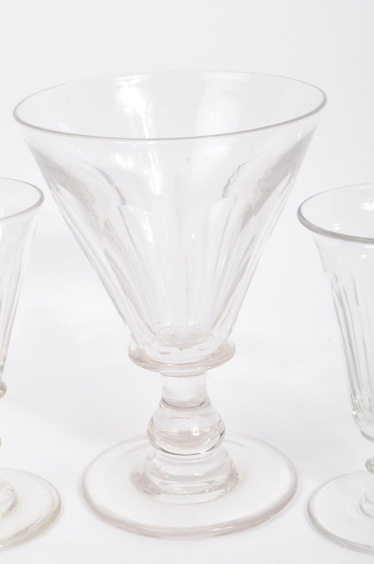 SEVEN 19TH CENTURY LATE GEORGIAN HAND BLOWN RUMMER GLASSES - Image 3 of 5