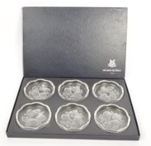 1960S BOXED SET OF 6 CRYSTAL VAL SAINT LAMBERT COASTERS