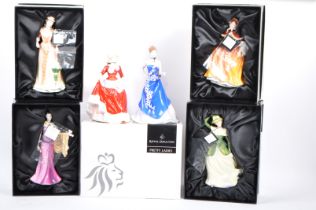 COLLECTION OF BONE CHINA PORCELAIN ROYAL DOULTON LADY FIGURES