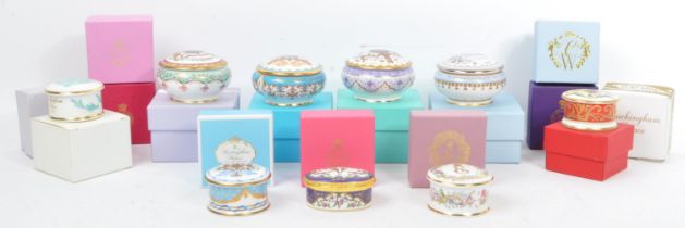 FIFTEEN 'THE ROYAL COLLECTION' PORCELAIN TRINKET PILLBOXES