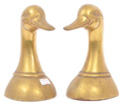 VINTAGE 20TH CENTURY BRASS DUCK BOOKENDS