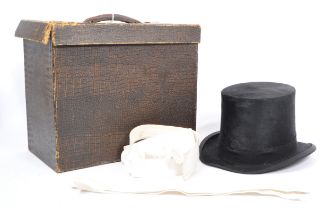 1925 TOP HAT WITH LEATHER CARRY BOX BY WEST END STYLE