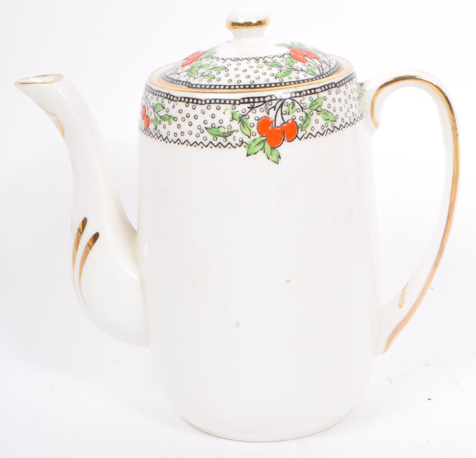 ART DECO GLADSTONE BONE CHINA CHERRY COFFEE SERVICE - Image 5 of 6