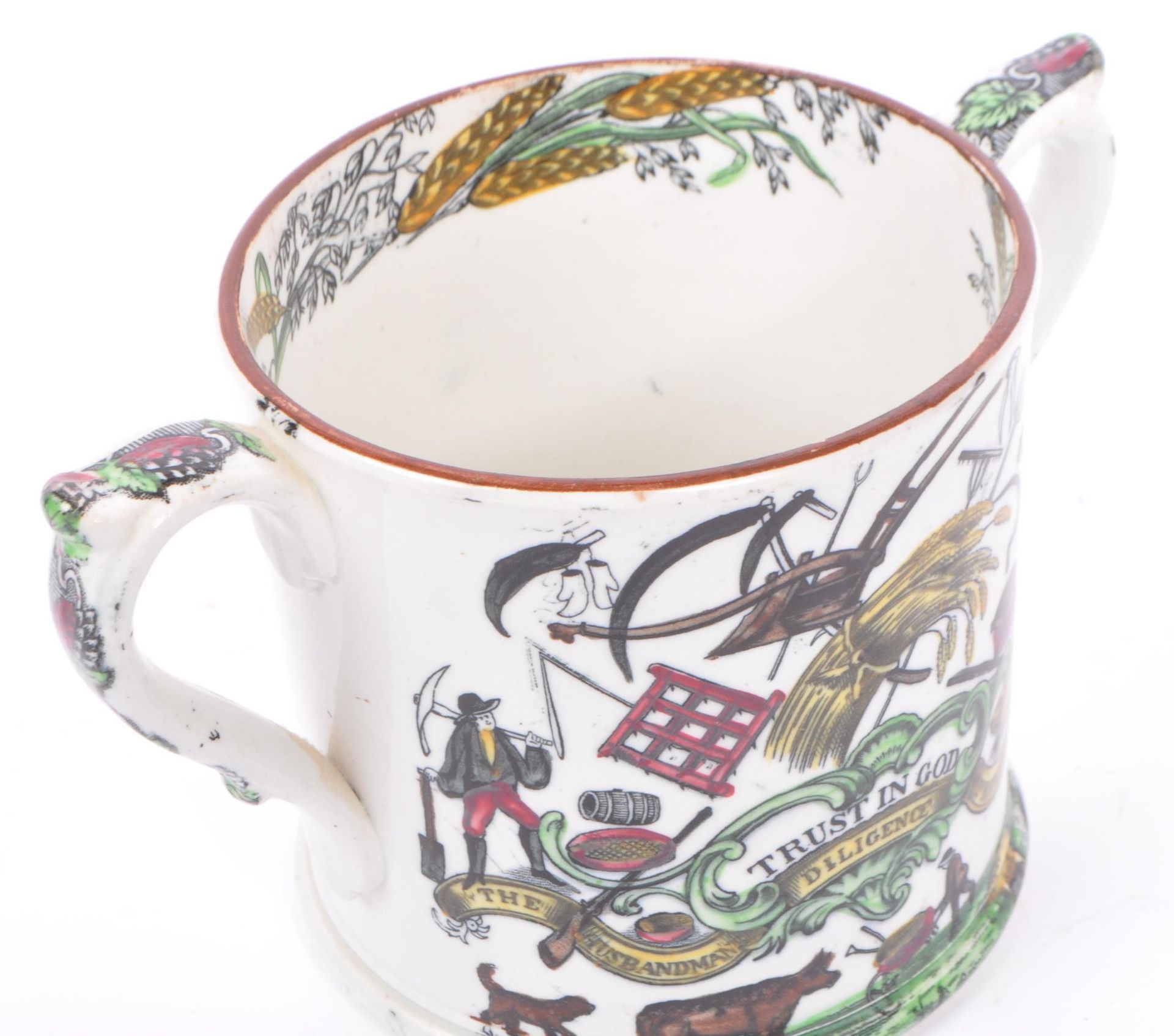 19TH CENTURY VICTORIAN TWIN HANDLED LOVING CIDER MUG CUP - Bild 5 aus 6