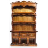 20TH CENTURY OAK APPRENTICE PIECE WELSH DRESSER