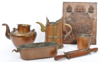 COLLECTION OF EARLY TO MID 20TH CENTURY BRASS & COPPER ITEMS