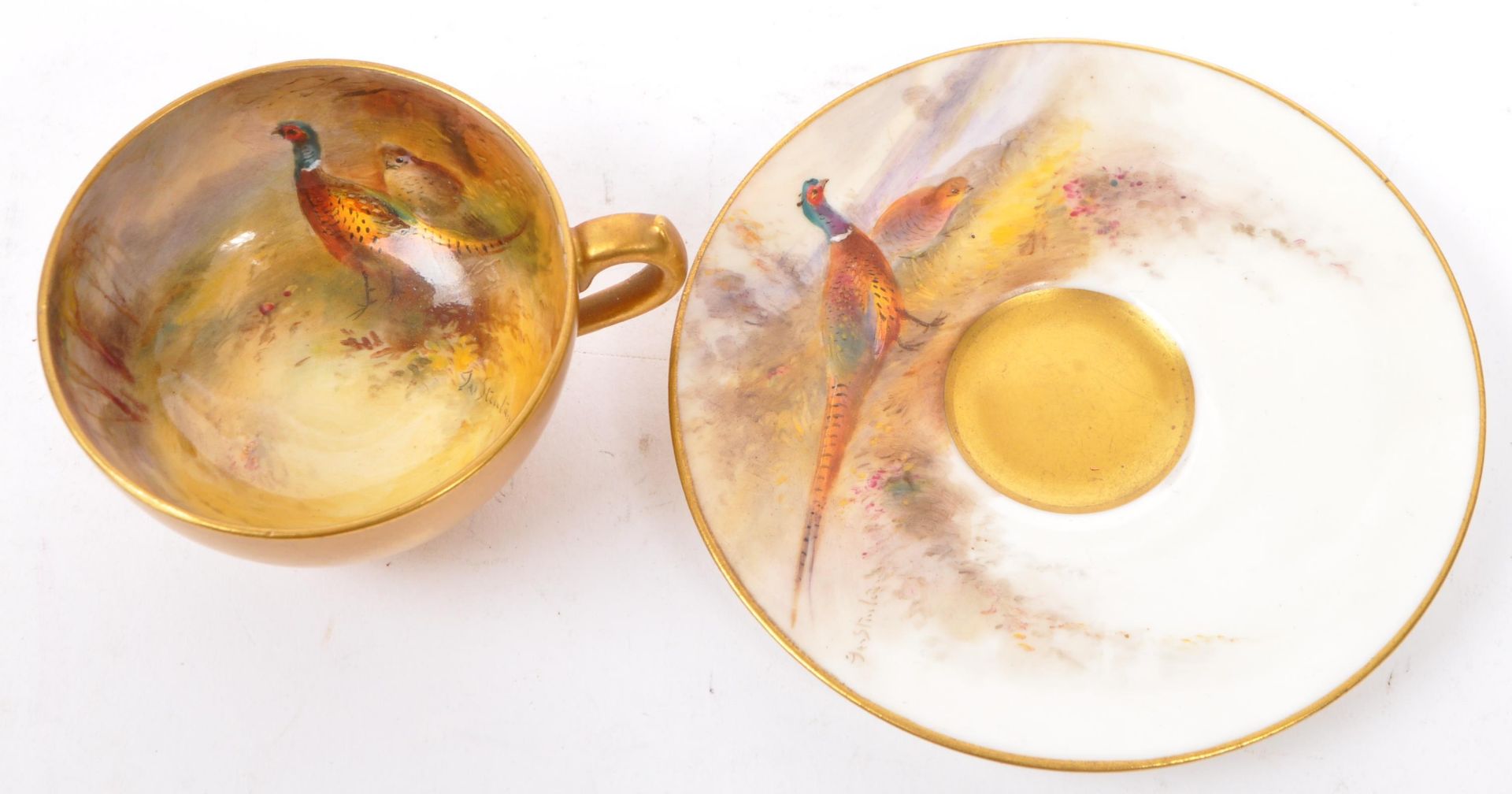 EARLY 20TH CENTURY ROYAL WORCESTER CUP / SAUCER AND VASE - Bild 8 aus 12