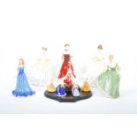 COLLECTION OF BONE CHINA PORCELAIN ROYAL DOULTON LADY FIGURES