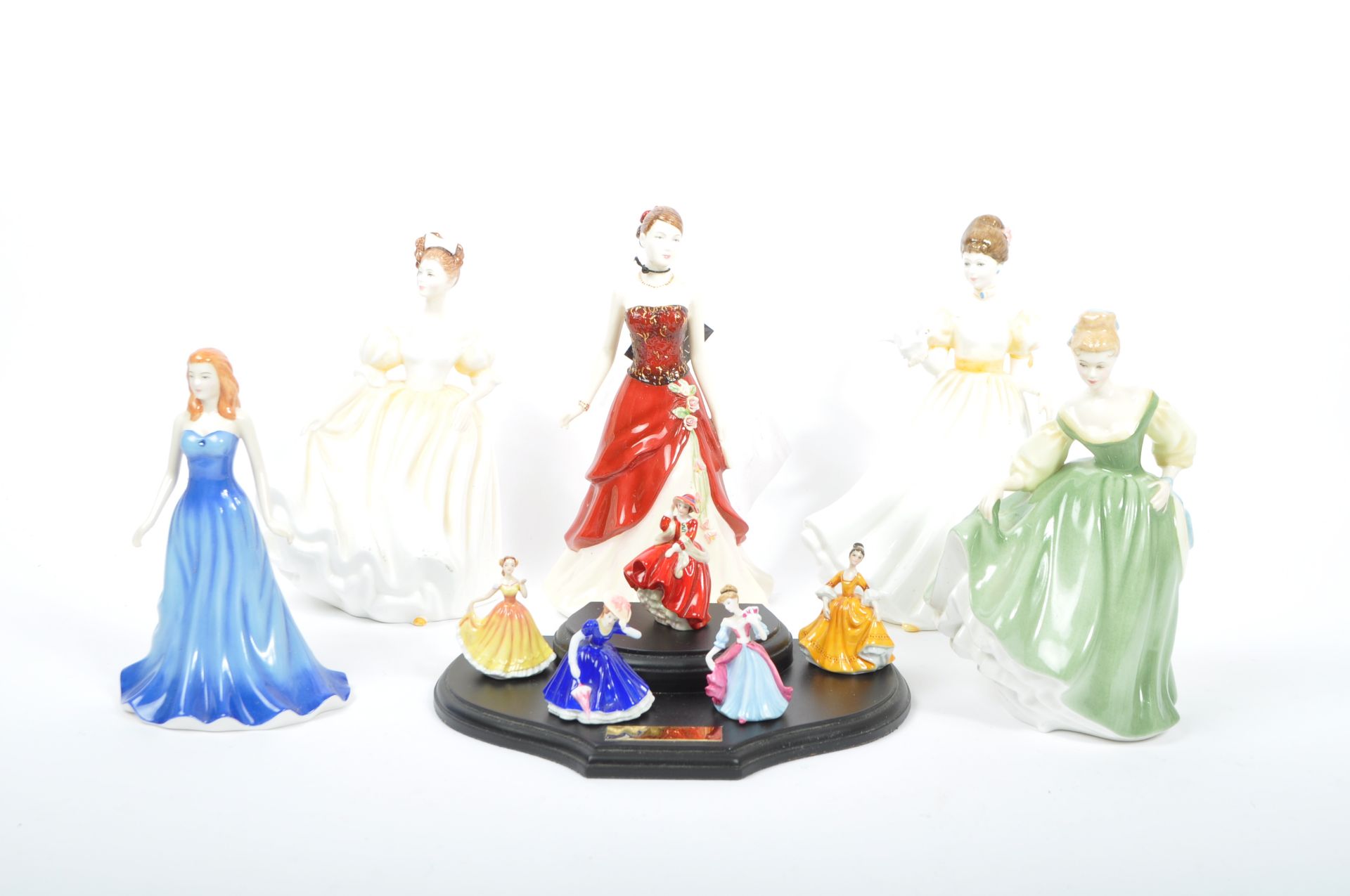 COLLECTION OF BONE CHINA PORCELAIN ROYAL DOULTON LADY FIGURES