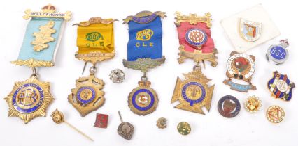 FOUR R.A.O.D MASONIC ENAMELLED SILVER JEWELS WITH BADGES
