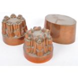THREE 19TH CENTURY VICTORIAN COPPER JELLY MOULDS
