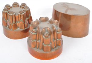 THREE 19TH CENTURY VICTORIAN COPPER JELLY MOULDS