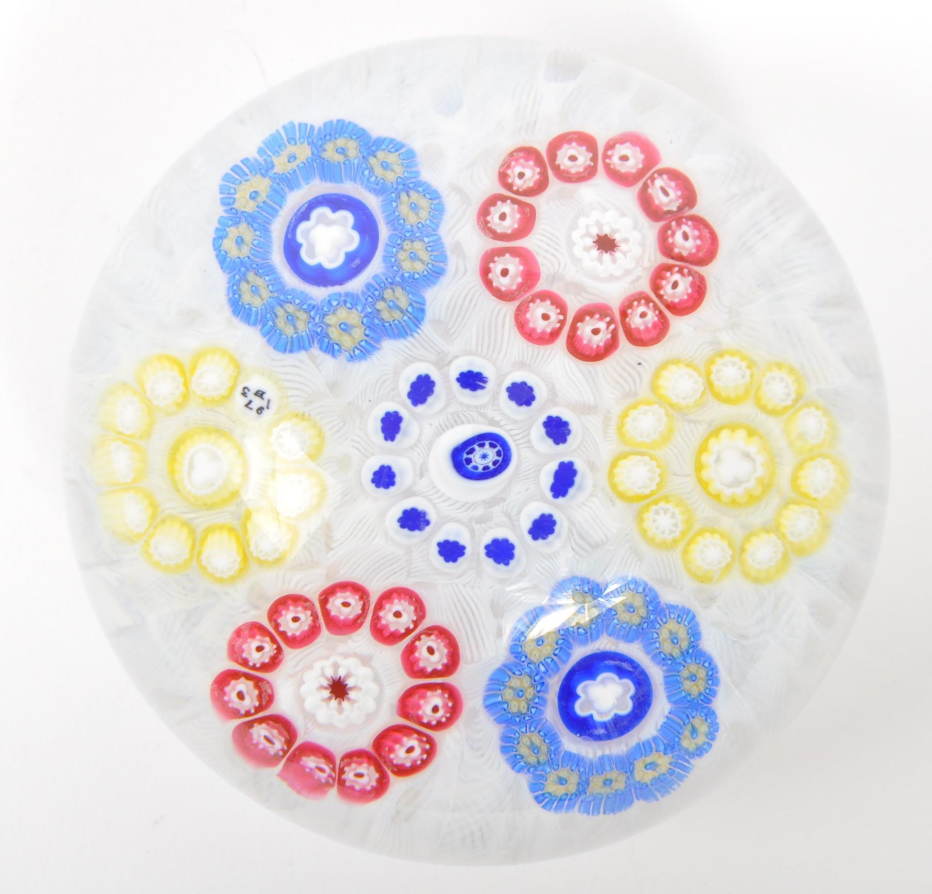 BACCARAT 1973 MILLEFIORI GLASS PAPERWEIGHT - 1973