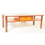 MID CENTURY TEAK & GLAZED COFFEE TABLE