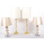 TWO PAIRS OF CONTEMPORARY TABLE LAMPS