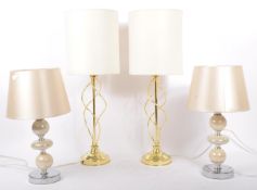TWO PAIRS OF CONTEMPORARY TABLE LAMPS