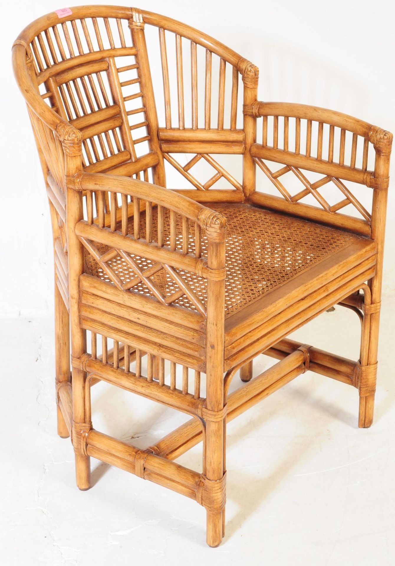 MID CENTURY 1960S BAMBOO ITALIAN STYLE CONSERVATORY CHAIR - Image 2 of 7