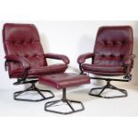 PAIR OF CONTEMPORARY DANISH EASY LOUNGE ARMCHAIRS