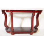 20TH CENTURY CHINESE CARVED HARDWOOD GLAZED CONSOLE TABLE