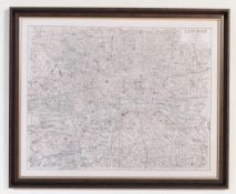 LARGE CONTEMPORARY REPRODUCTION CENTRAL LONDON MAP