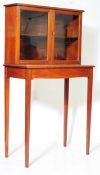 EDWARDIAN MAHOGANY DISPLAY CABINET ON STAND - TABLE
