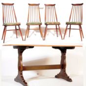 ERCOL DINING SUITE - SIX GOLDSMITH DINING CHAIRS AND TABLE