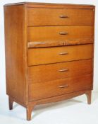 MID CENTURY 1950S DECO STYLE OAK CHEST OF DRAWERS