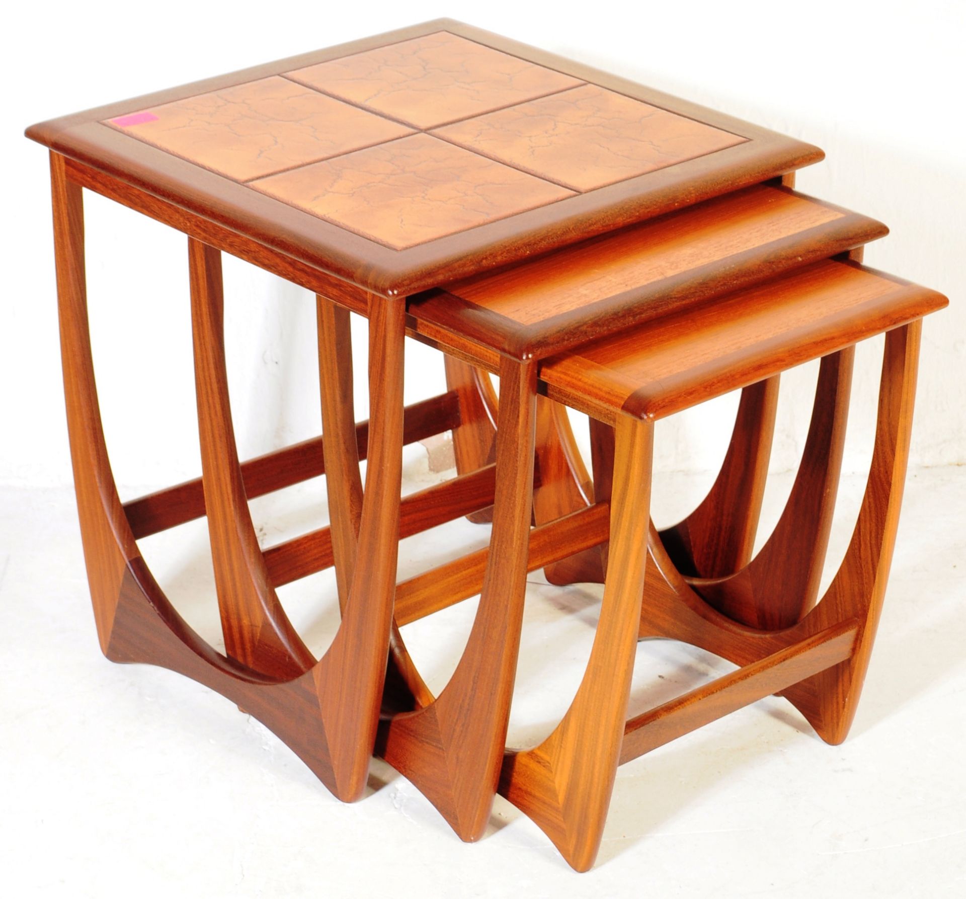 A 1970'S G-PLAN FURNITURE ASTRO TEAK WOOD NEST OF TABLES. - Image 2 of 5