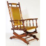 LATE 19TH CENTURY VICTORIAN MAHOGANY BOSTON ROCKER