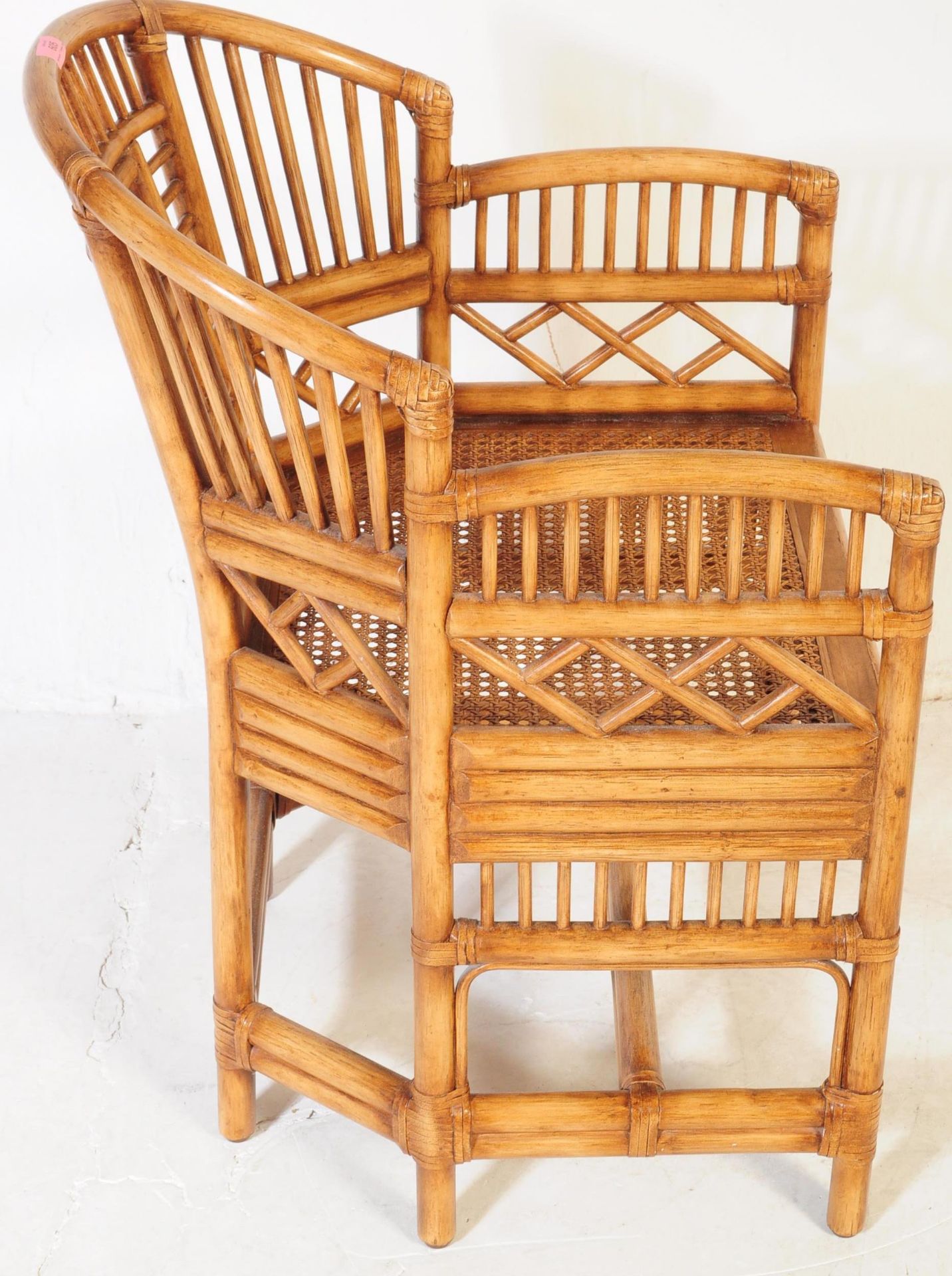MID CENTURY 1960S BAMBOO ITALIAN STYLE CONSERVATORY CHAIR - Image 4 of 7