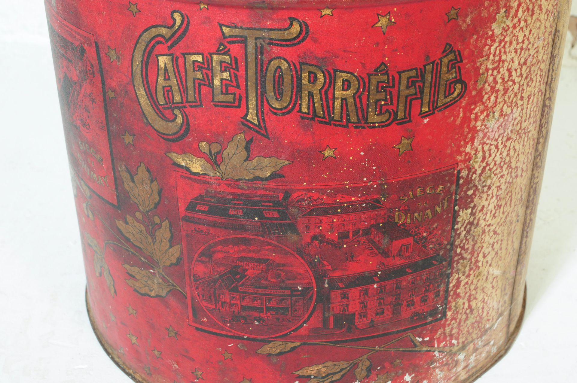 LARGE EARLY 20TH CENTURY FRENCH METAL COFFEE TIN - Image 3 of 7