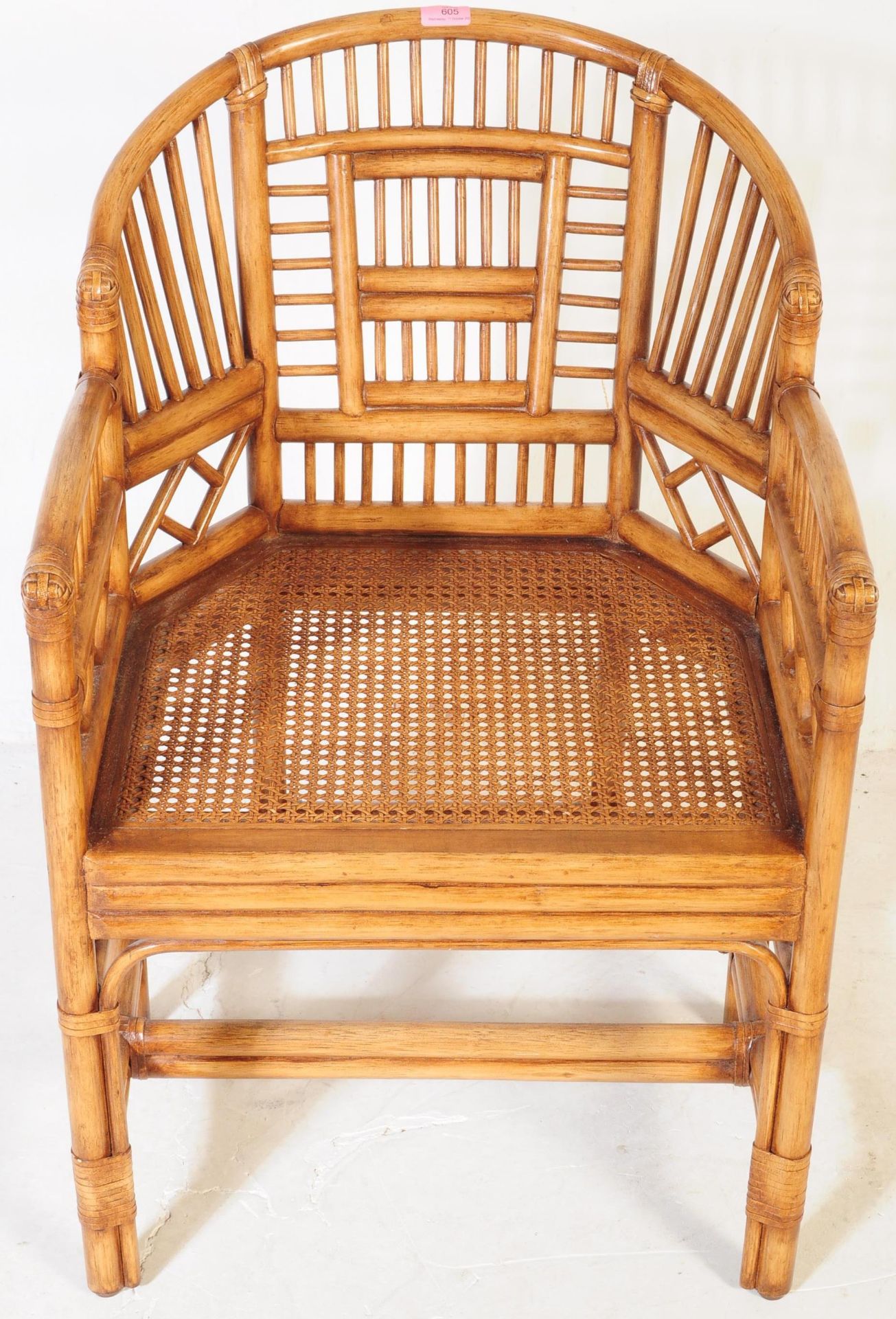MID CENTURY 1960S BAMBOO ITALIAN STYLE CONSERVATORY CHAIR - Image 3 of 7