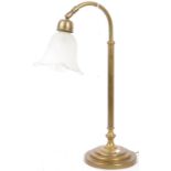 20TH CENTURY BRASS & TULIP GLASS TABLE LAMP