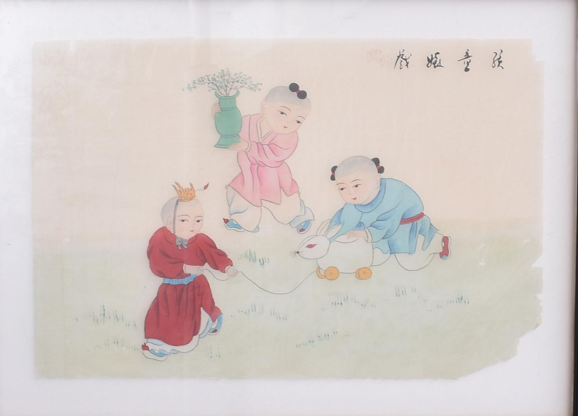 THREE 19TH CENTURY CHINESE RICE PAPER PAINTINGS - Bild 5 aus 8