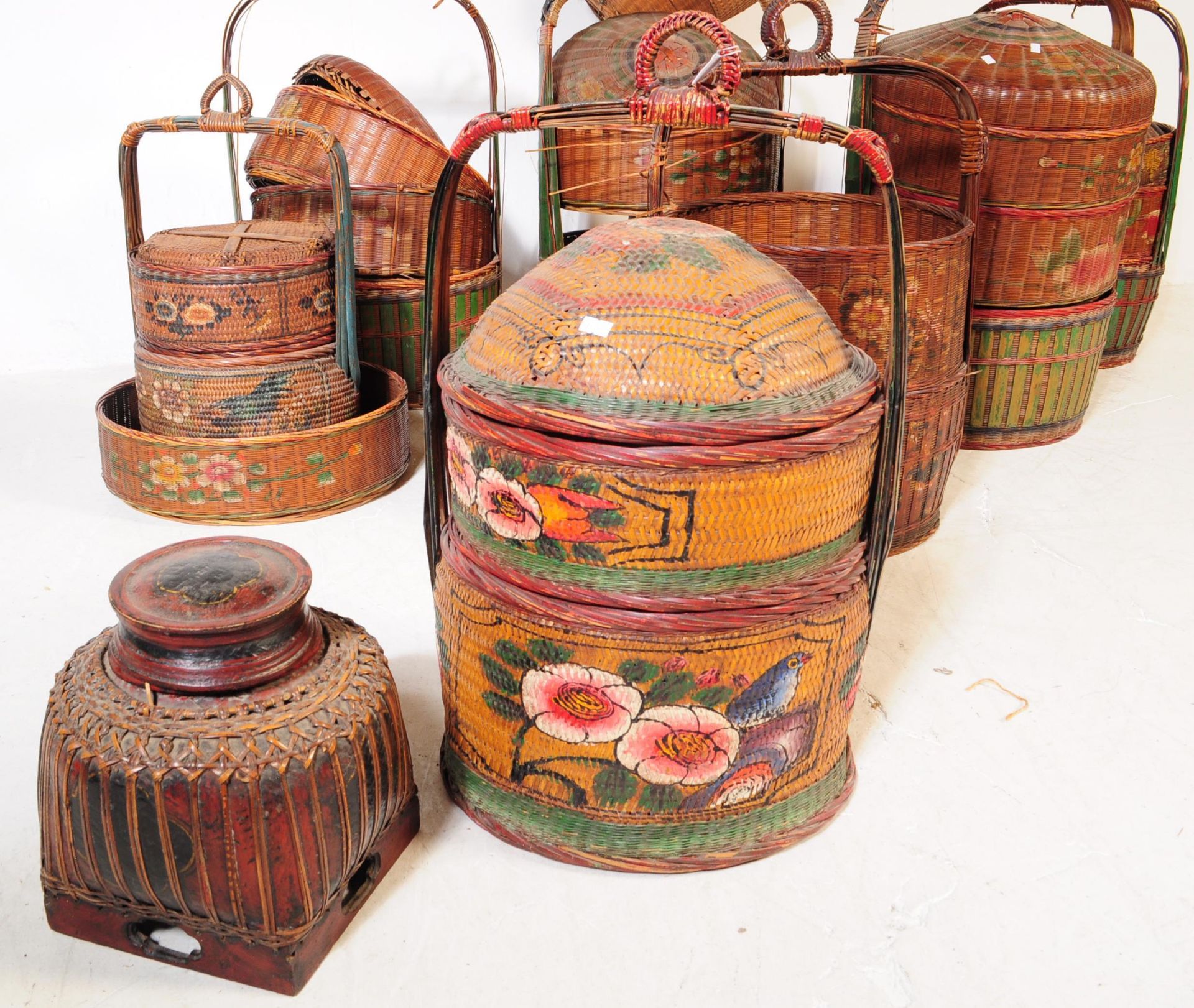 COLLECTION OF APPROXIMATELY ELEVEN CHINESE WOVEN BASKETS - Image 2 of 3