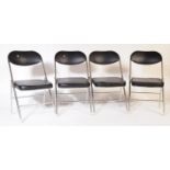COLLECTION OF FOUR FOLDING CHROMED CHAIRS