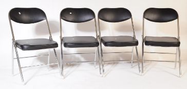 COLLECTION OF FOUR FOLDING CHROMED CHAIRS