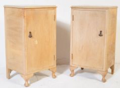 PAIR OF 1940S QUEEN ANNE REVIVAL BEDSIDE CABINETS