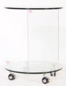 CONTEMPORARY GLASS DRINKS / BAR TROLLEY / OCASSIONAL TABLE