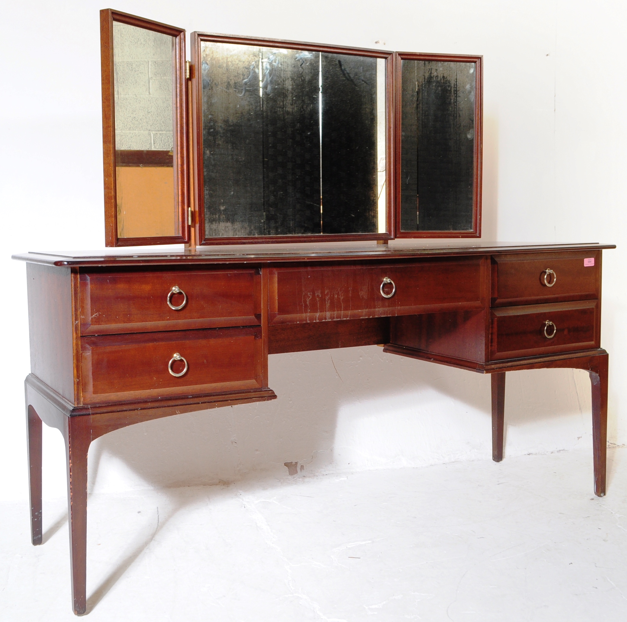 1980'S STAG MINSTREL CHERRY WOOD DRESSING TABLE