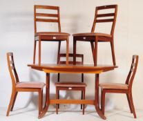 RETRO NATHAN FURNITURE DINING TABLE WITH DANISH STYLE CHAIRS