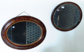EARLY 20TH CENTURY FAUX ROSEWOOD OVAL HALL MIRROR