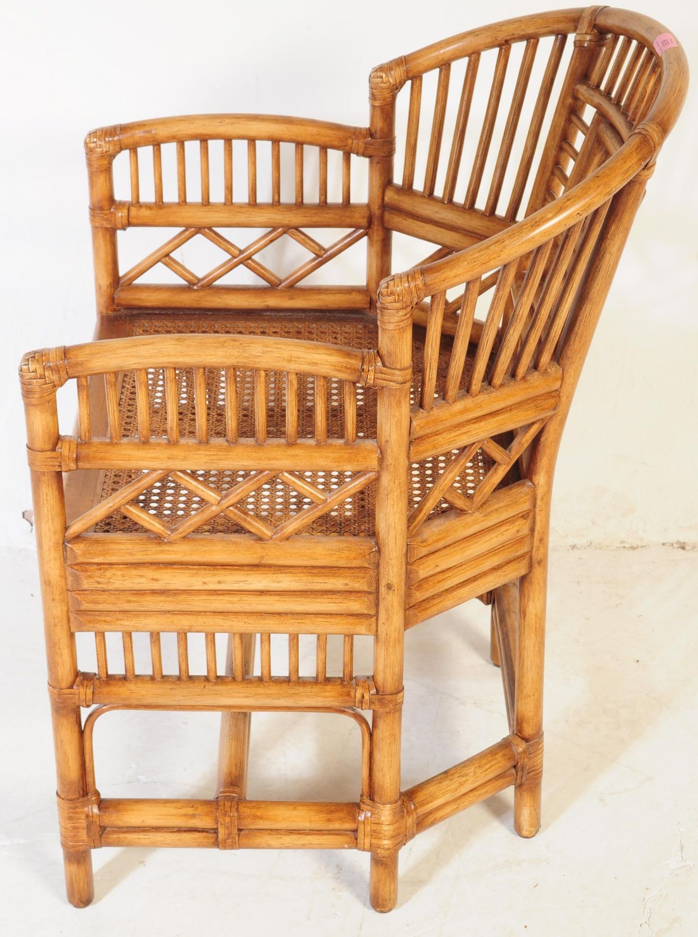 MID CENTURY 1960S BAMBOO ITALIAN STYLE CONSERVATORY CHAIR - Image 6 of 7