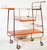 VINTAGE THREE TIER DRINKS COCKTAIL SERVING TROLLEY BY JP FINLAND