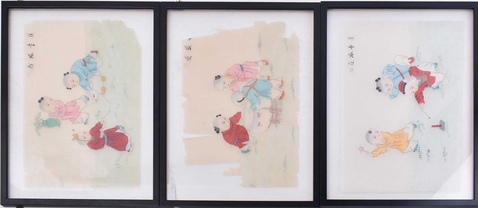 THREE 19TH CENTURY CHINESE RICE PAPER PAINTINGS - Bild 2 aus 8