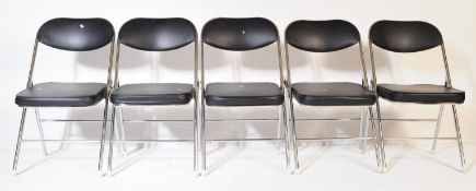 COLLECTION OF FOLDING TUBULAR CHROME CHAIRS