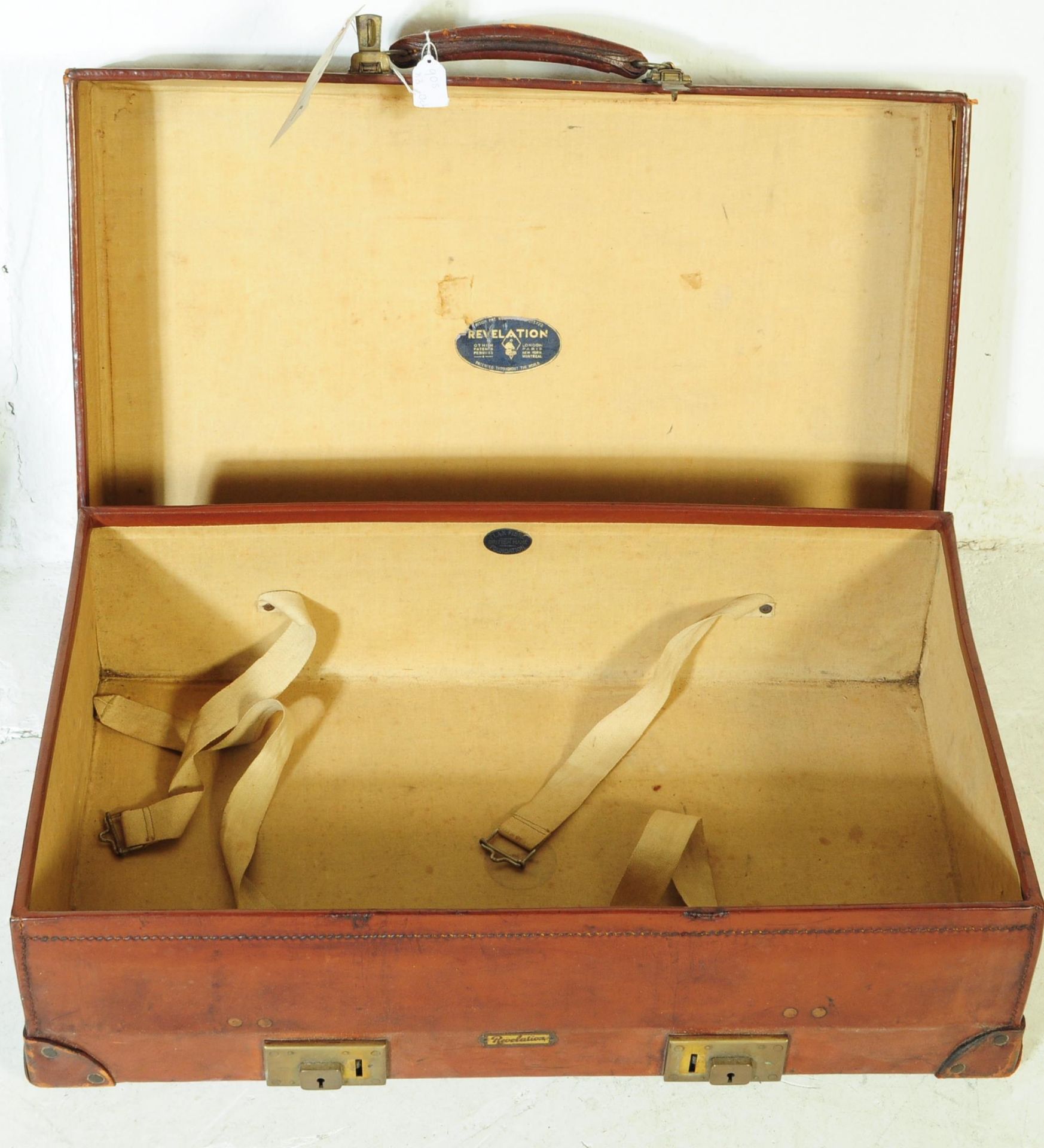 EDWARDIAN 1900S CANVAS DOMED CHEST & TWO SUITCASES - Image 7 of 12