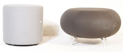 TWO CONTEMPORARY SHAPED FOOTSTOOLS / HASSOCKS