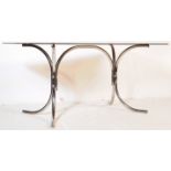 20TH CENTURY 1970S SMOKED GLASS AND CHROME DINING TABLE