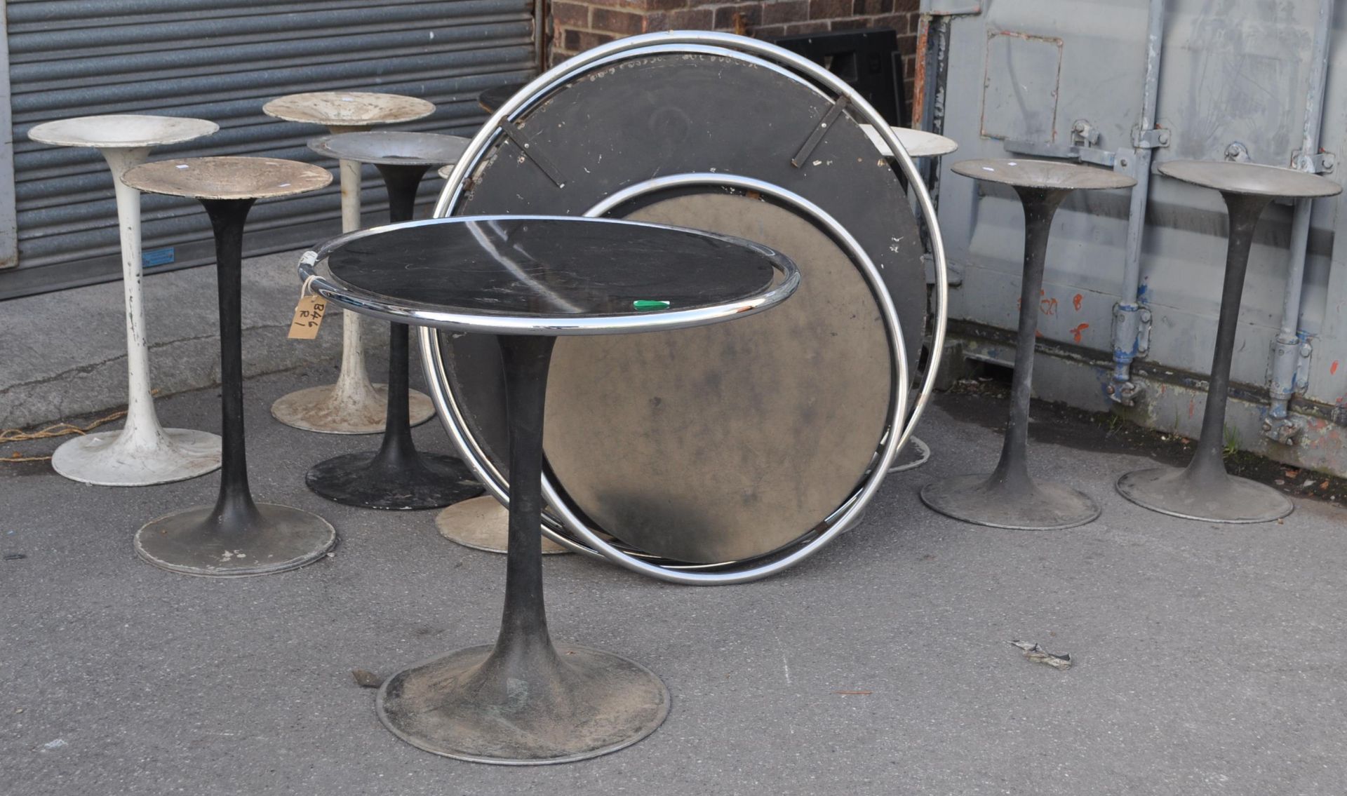 COLLECTION OF ARKANA STYLE INDUSTRIAL TULIP TABLES BASES